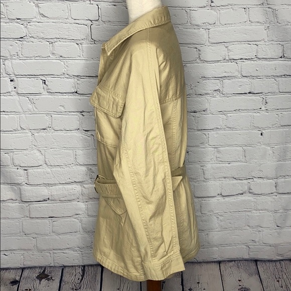 DIVIDED BY H&M WOMENS BELTED SHIRT JACKET IN BEIGE - Picture 3 of 10